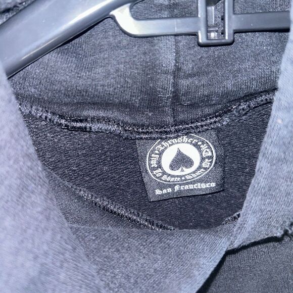 Thrasher Skateboard Magazine Classic Logo Black Hoodie Streetwear Skate - Picture 4 of 5